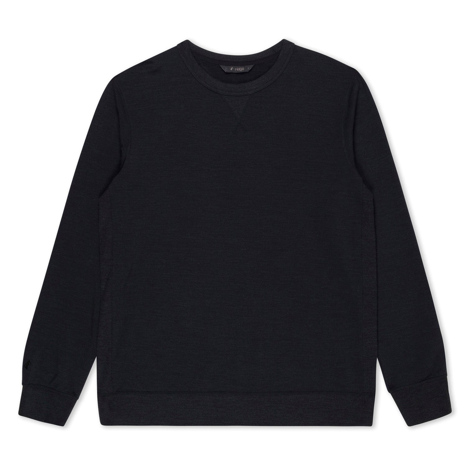 Men's Natural Tencel Merino Wool Crew Sweatshirt in Black