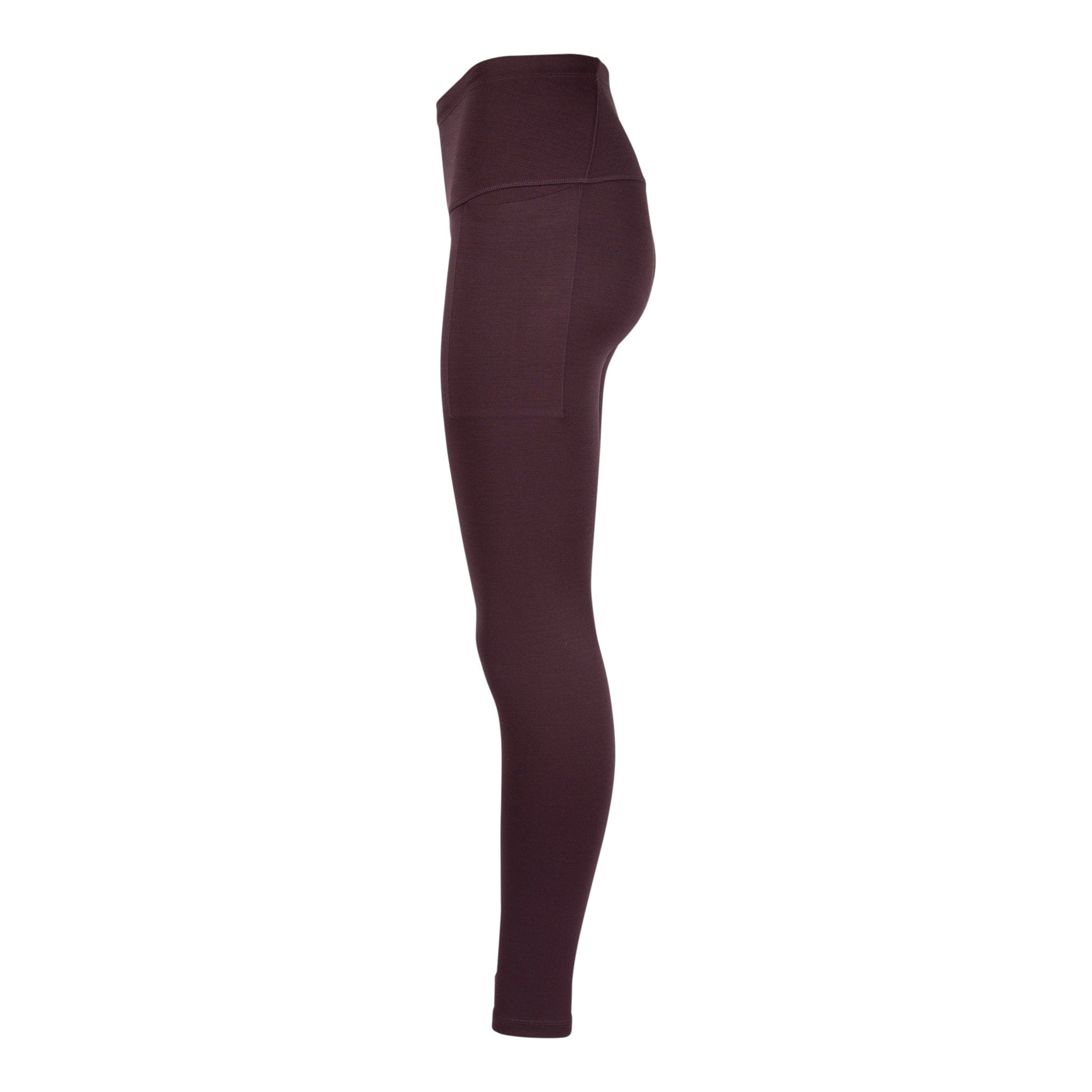 Women's Merino Wool Pants - Base Layer Leggings Burgundy