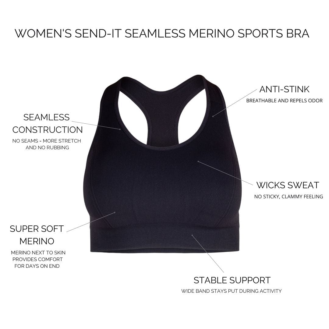 Merino Wool Supportive Sports Bra - Royal Cherry Red❤️ menique